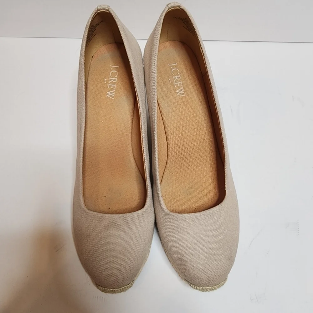 J. Crew Canvas espadrille wedges in Flax. Women's size‎ 8.5.